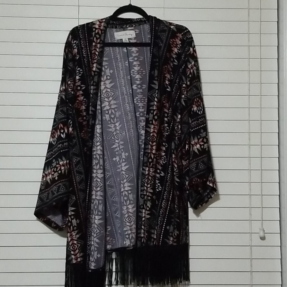 Fringe kimono